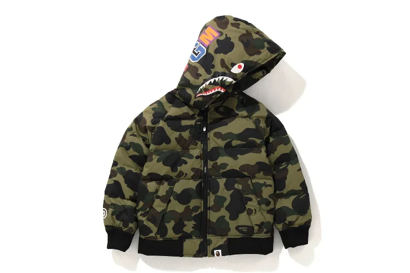 1ST CAMO SHARK HOODIE DOWN JACKET