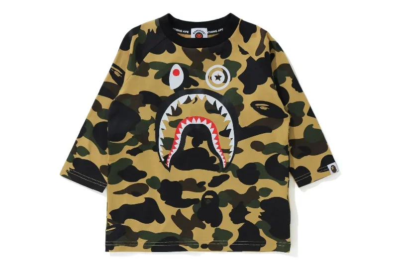 1ST CAMO SHARK 3/4 SLEEVE TEE