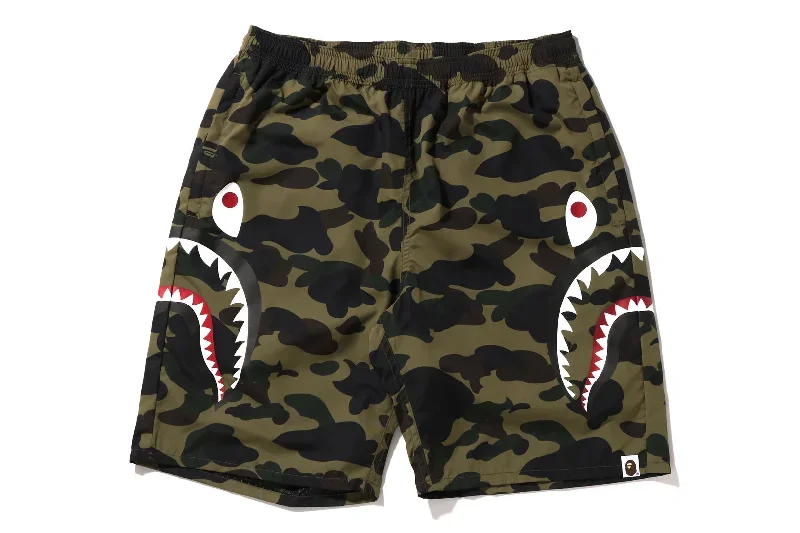 1ST CAMO SIDE SHARK BEACH SHORTS