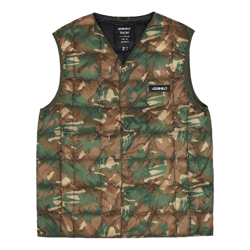 Taion/gramicci Inner Down Vest Camo