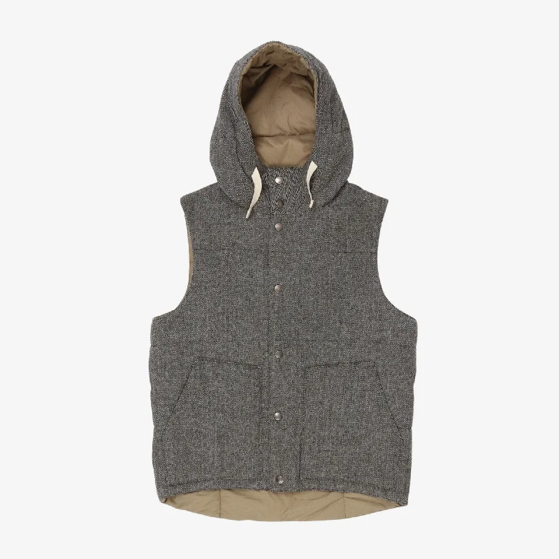 Herringbone Wool Hooded Vest