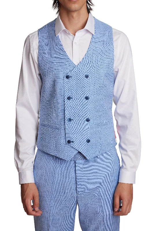 Marylebone DB Vest - slim - Light Blue Shark