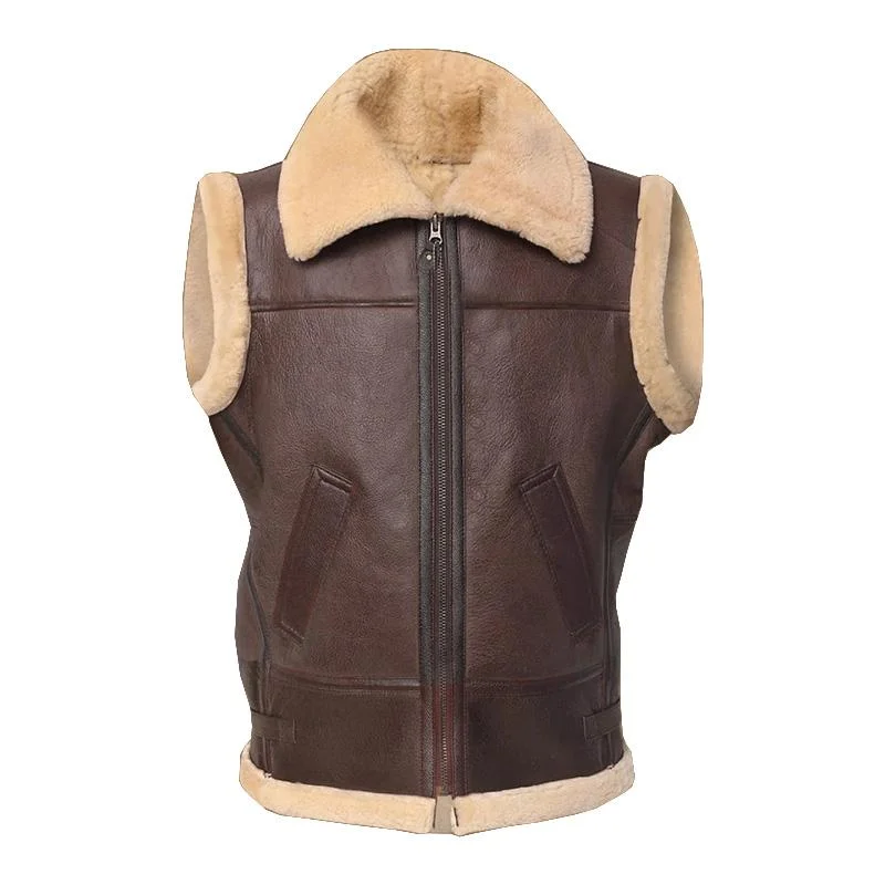 Men's Winter Zipper Lapel Casual Thicken Vest 93911429M