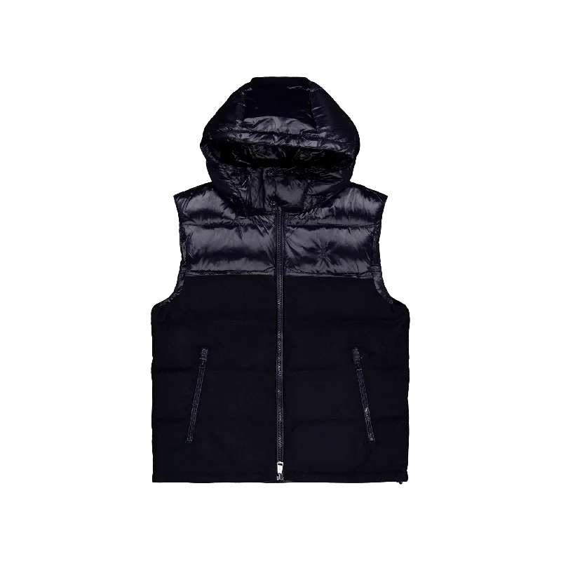 Water-Resistant Hybrid Down Vest Collection Nvy Glsy/Navy Wl