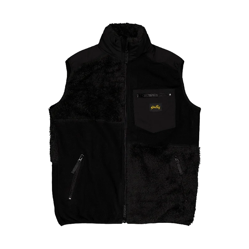 Patchwork Fleece Vest Black