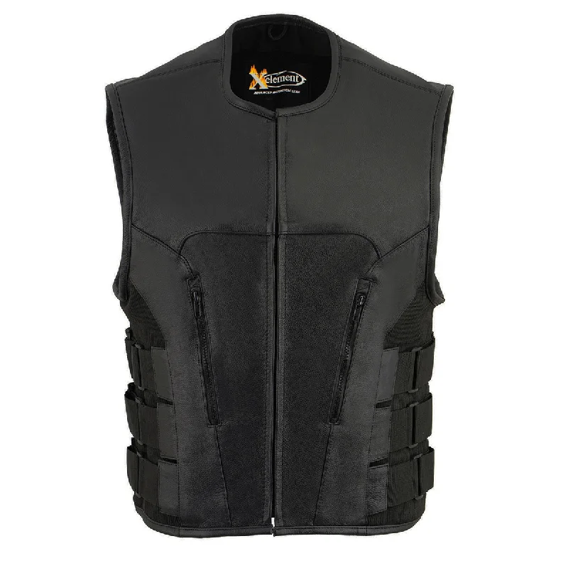 xelement-b95080-mens-black-advanced-triple-strap-design-leather-motorcycle-vest