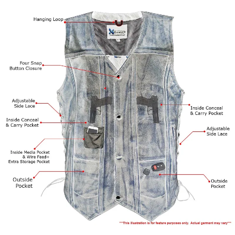 xelement-xs3540-mens-distressed-brown-ten-pocket-leather-vest-with-gun-pocket