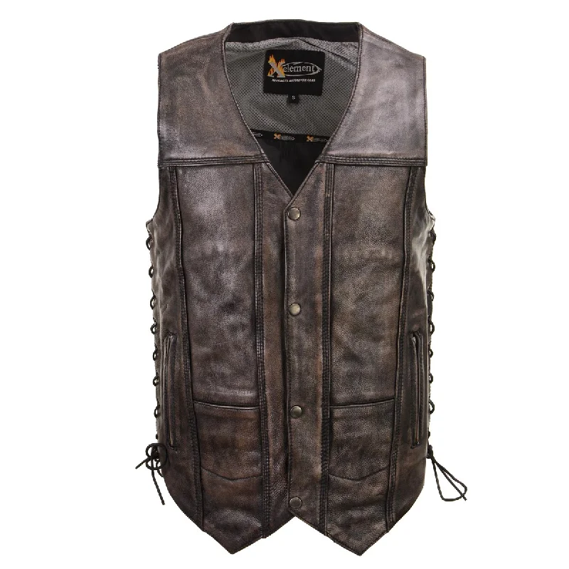 xelement-xs3540-mens-distressed-brown-ten-pocket-leather-vest-with-gun-pocket