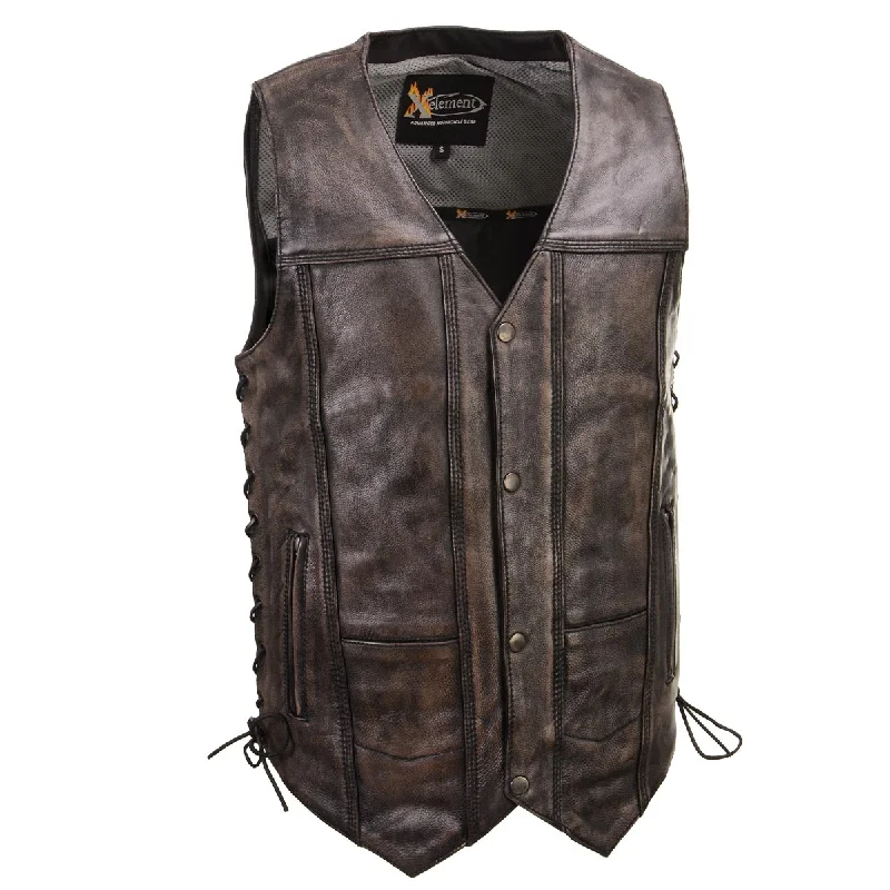 xelement-xs3540-mens-distressed-brown-ten-pocket-leather-vest-with-gun-pocket