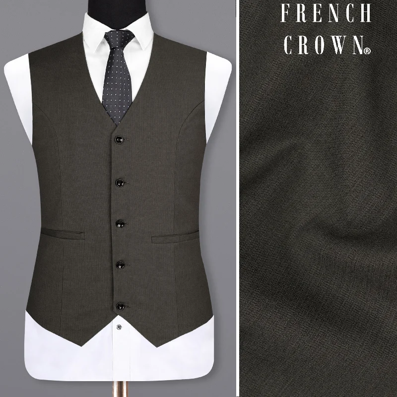 Armadillo Green Solid Premium Cotton Waistcoat