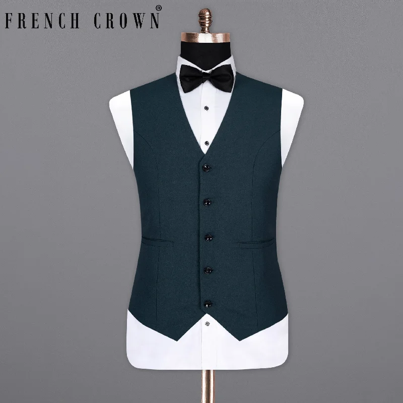 Biscay Blue Wool Rich Waistcoat