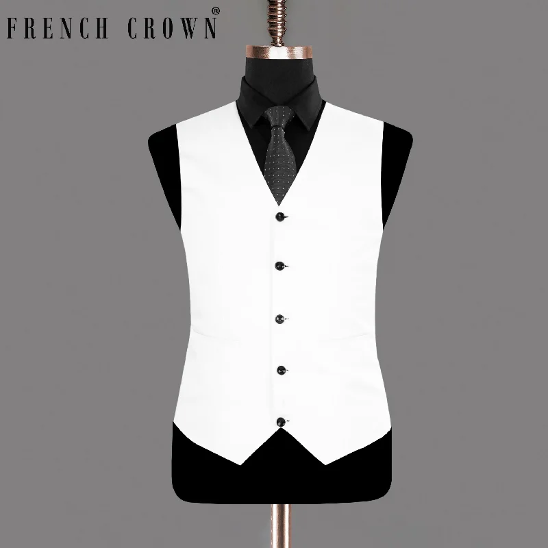 Bright White Subtle Sheen Waistcoat