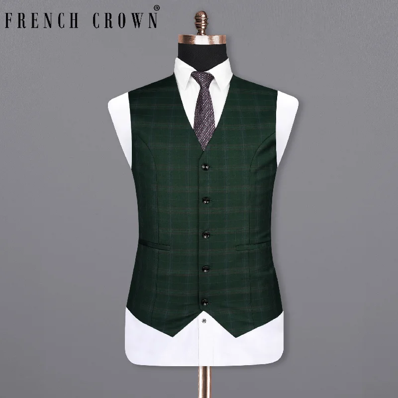 Celtic Green Super fine  Plaid Woolrich Waistcoat