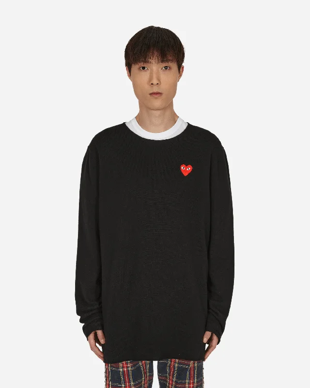 Heart Patch Sweater Black