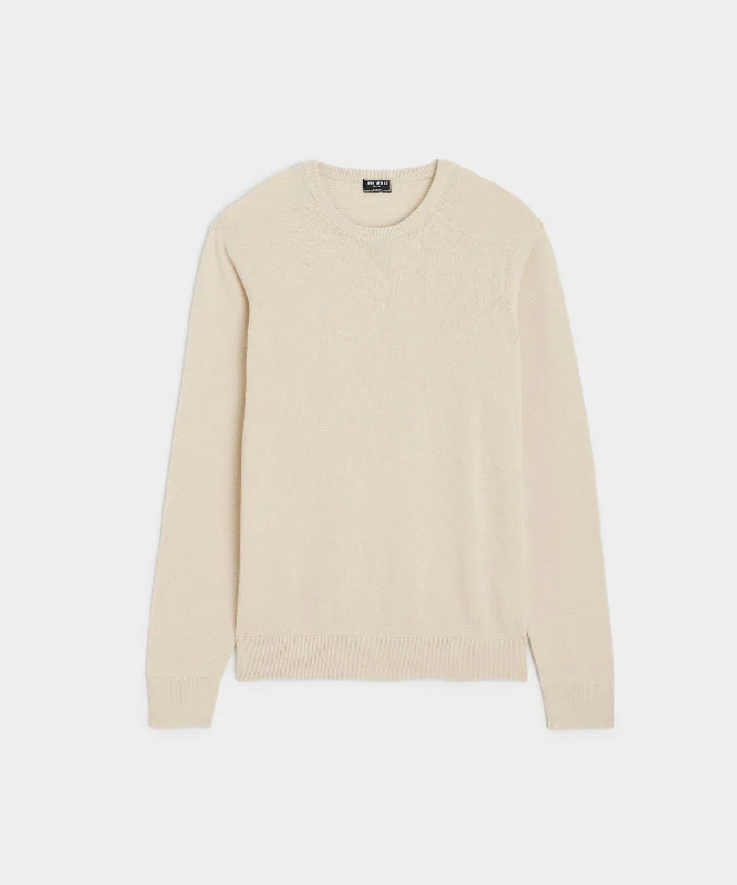 Cotton Silk Pique Crew In Chalk