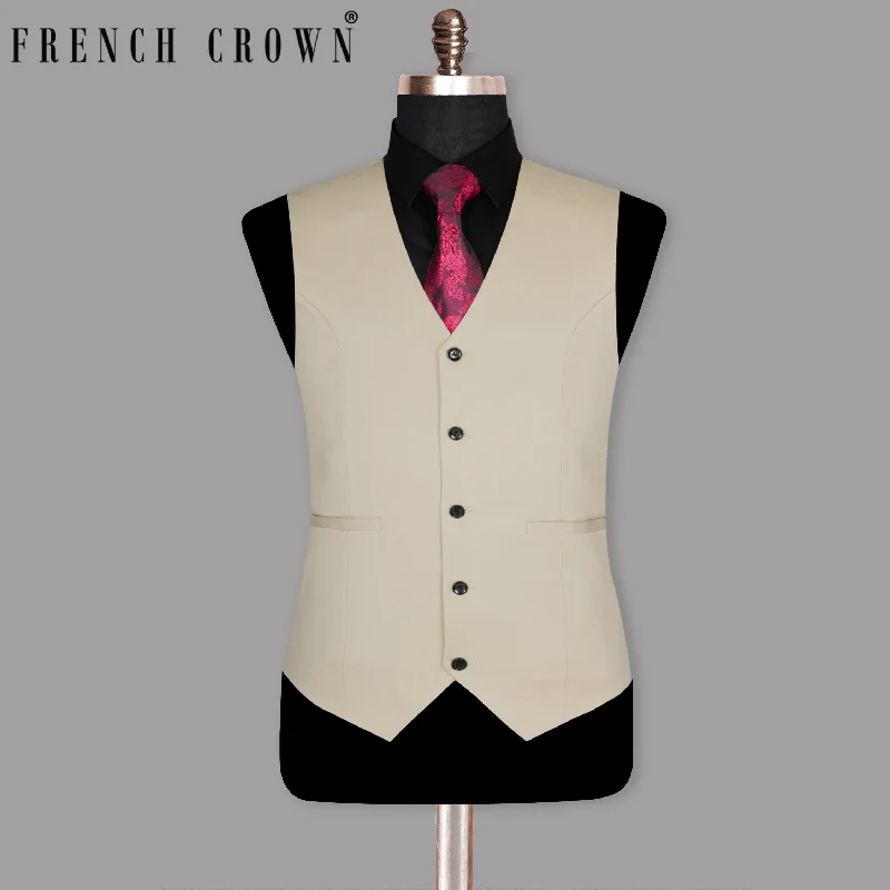 Cream Wool Rich Waistcoat