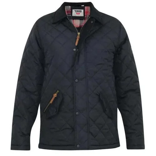 D555 Mens Matias Quilted Corduroy Collar Padded Jacket