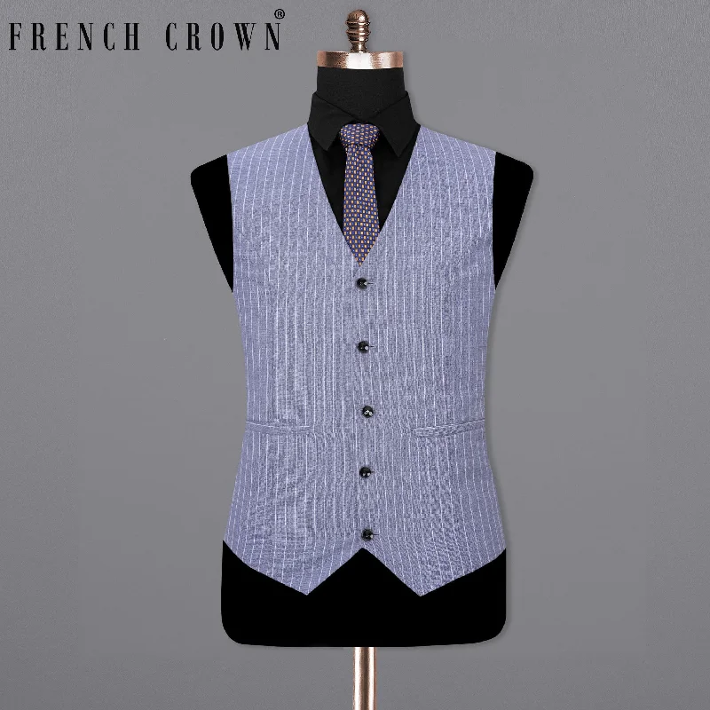 Glaucous Blue Striped Waistcoat