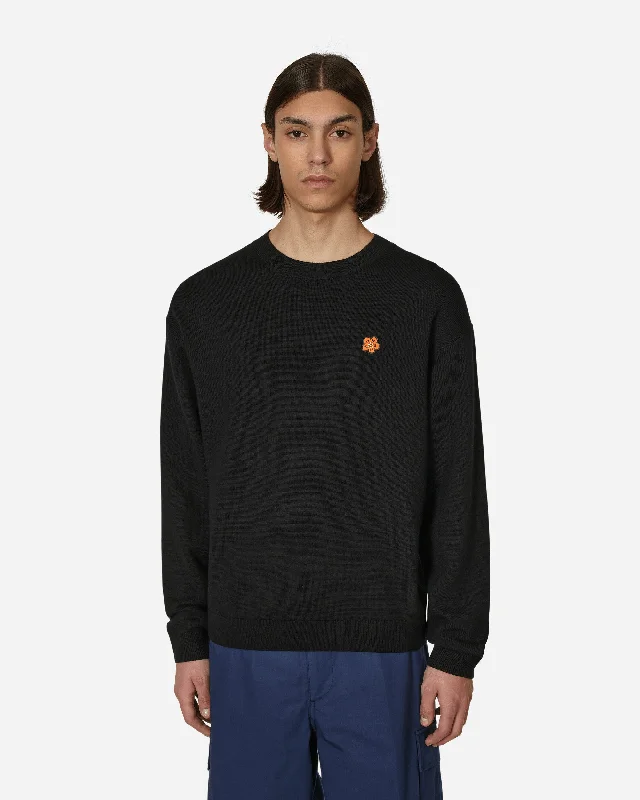 'Boke Flower' Crest Merino Wool Sweater Black