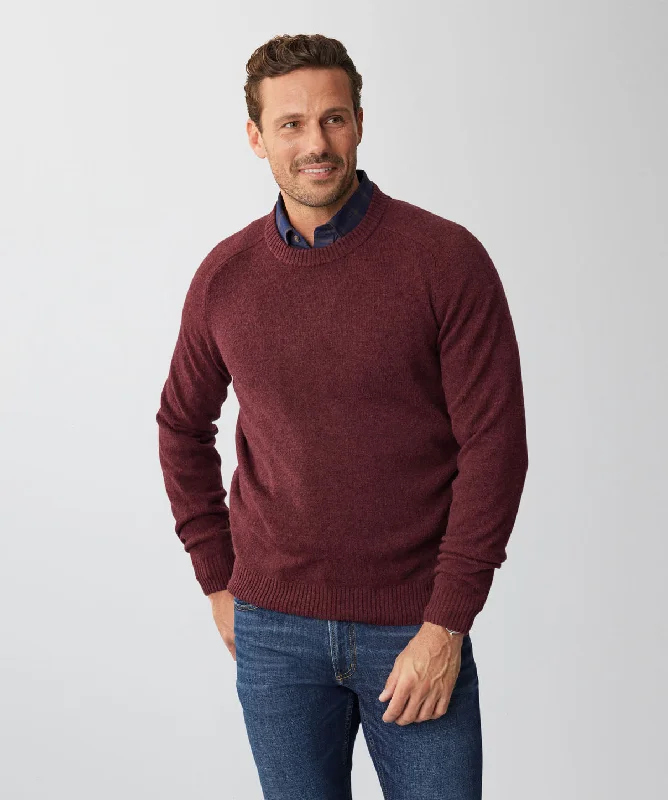 Lambswool Crew Neck Knit - Burgundy