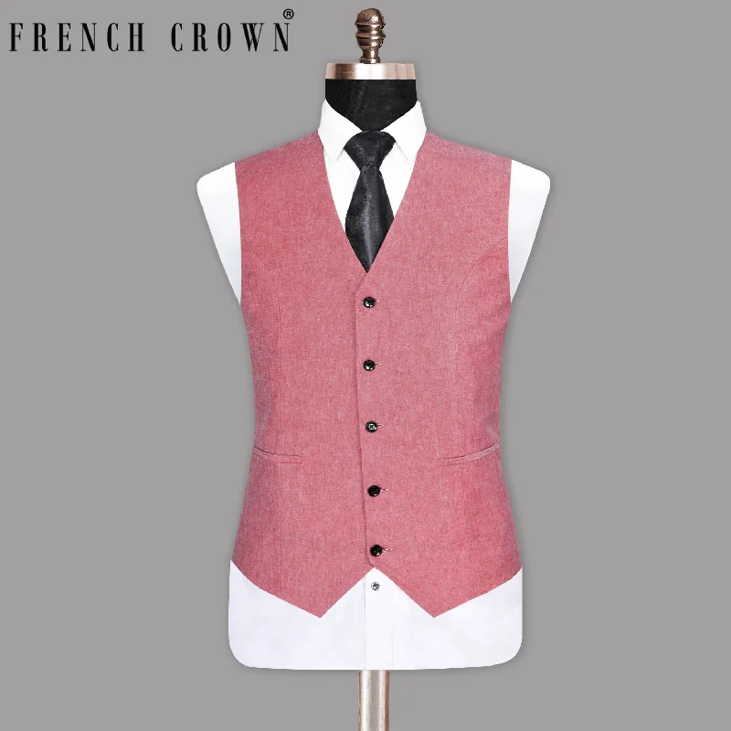 Light Coral Premium Cotton Waistcoat