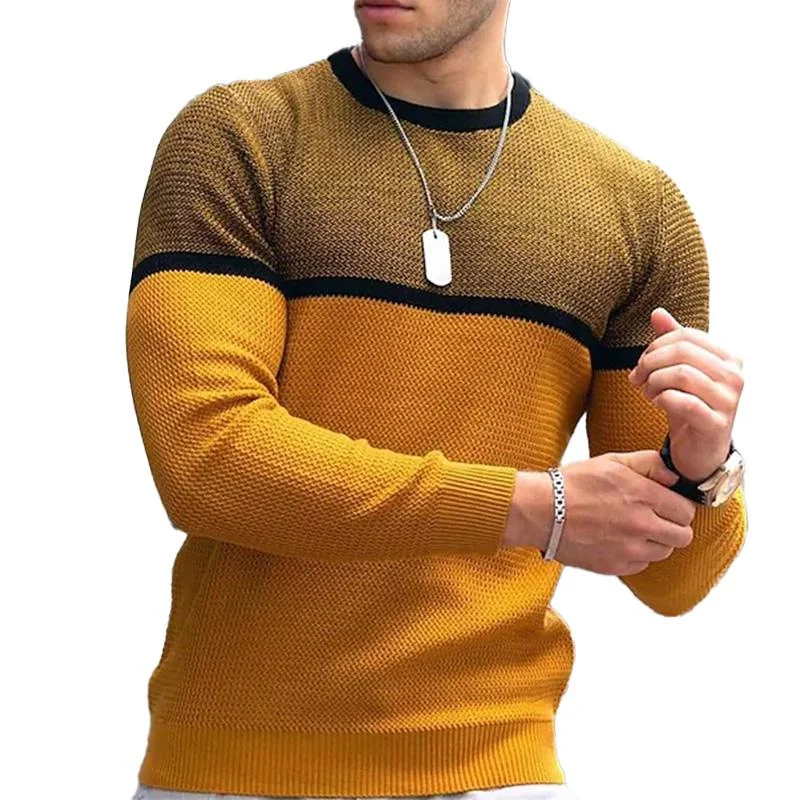 Men's Casual Round Neck Knit Long Sleeve Sweater 91492543M