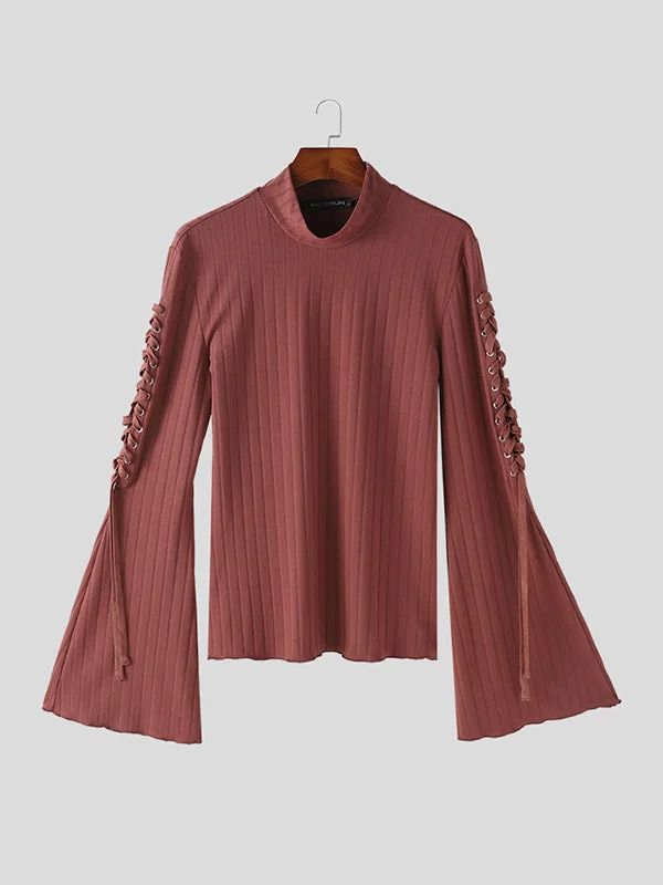 mens-lace-up-flared-sleeve-knit-pullover-sweater-skuk34401