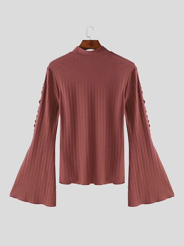 mens-lace-up-flared-sleeve-knit-pullover-sweater-skuk34401