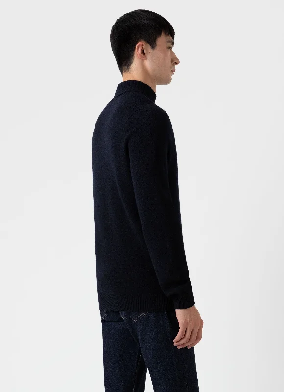 mens-roll-neck-sweater-in-dark-navy-mouline