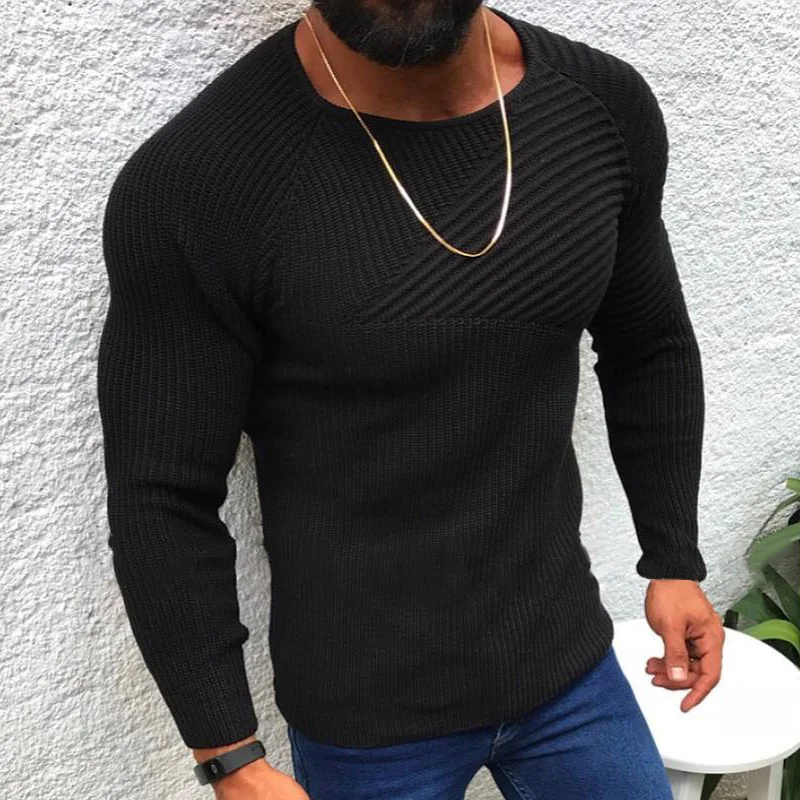 mens-round-neck-slim-long-sleeve-pullover-knit-sweater-87470200z