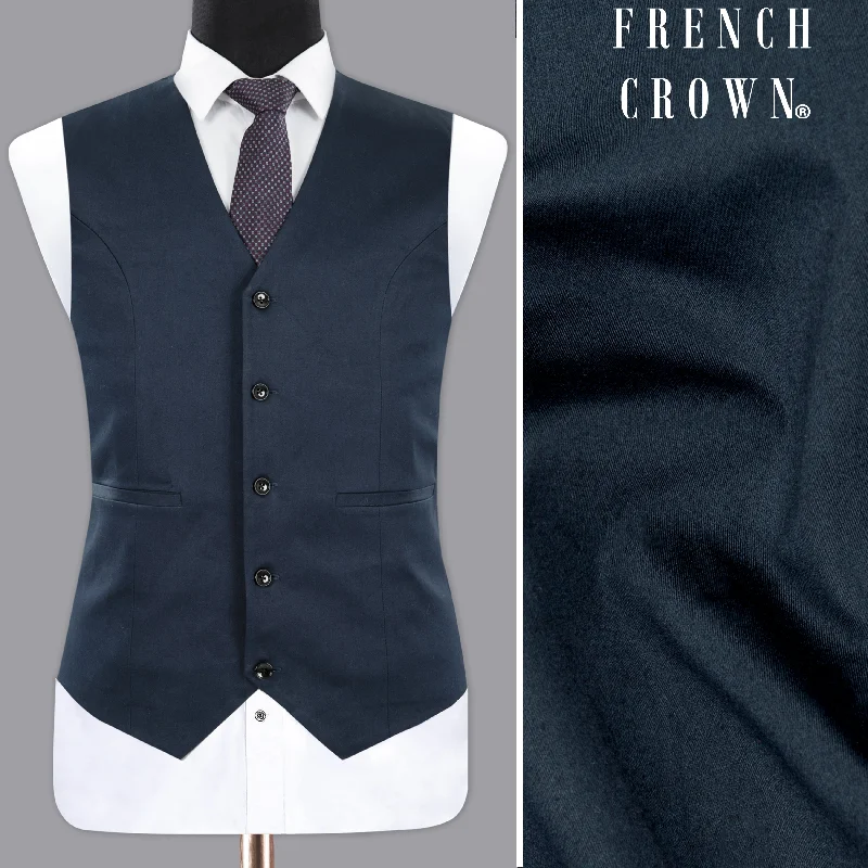 Outer Space Blue Premium Cotton Waistcoat