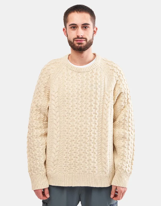 Patagonia Recycled Wool-Blend Cable Knit Sweater - Natural