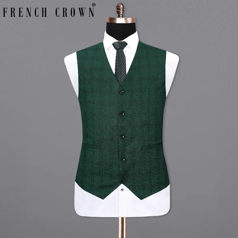 Phthalo Green Windowpane Waistcoat