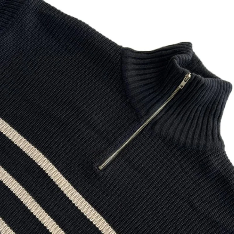 rt-no-5402-knitted-black-striped-half-zip-turtleneck-sweater