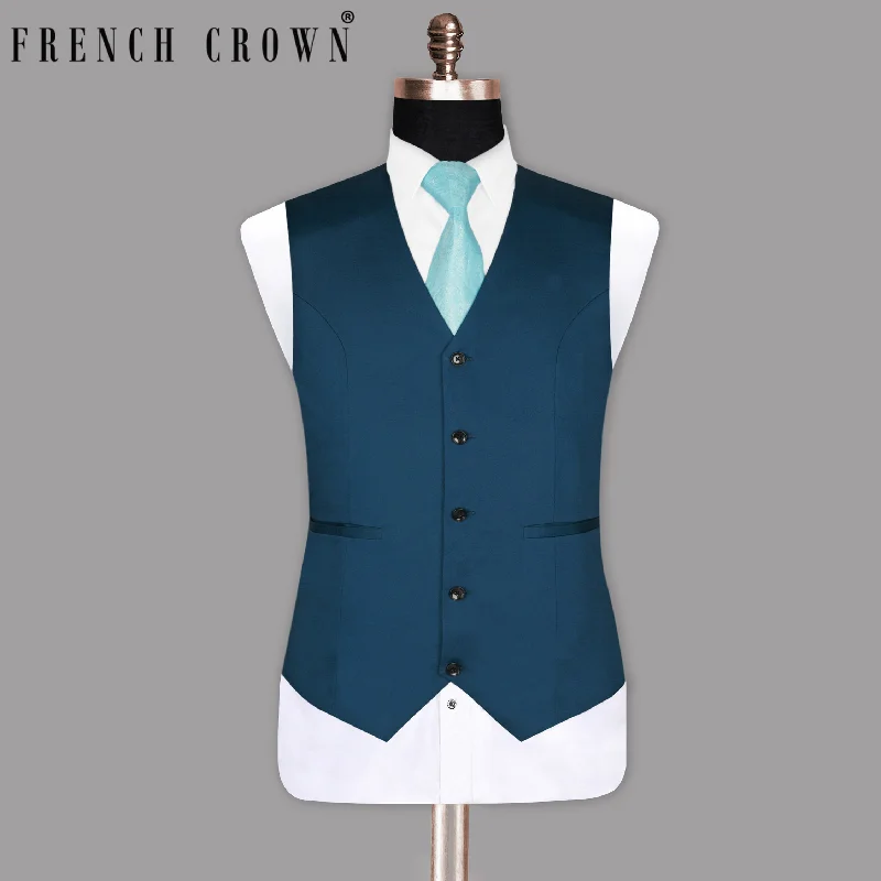 Sapphire Blue Premium Wool Rich Waistcoat