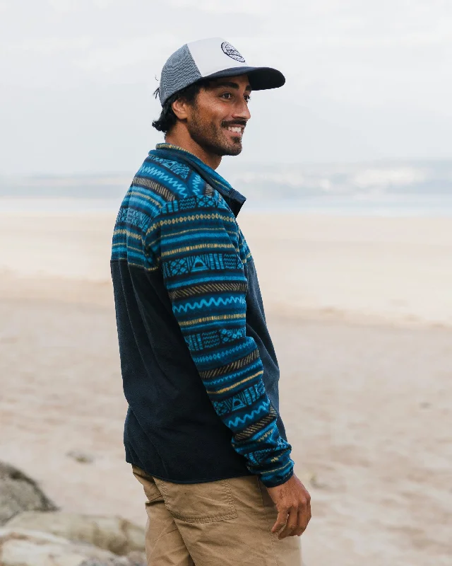 set-off-recycled-polar-1-4-zip-fleece-patchwork-stripe-tidal-blue-deep-navy