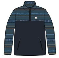 set-off-recycled-polar-1-4-zip-fleece-patchwork-stripe-tidal-blue-deep-navy