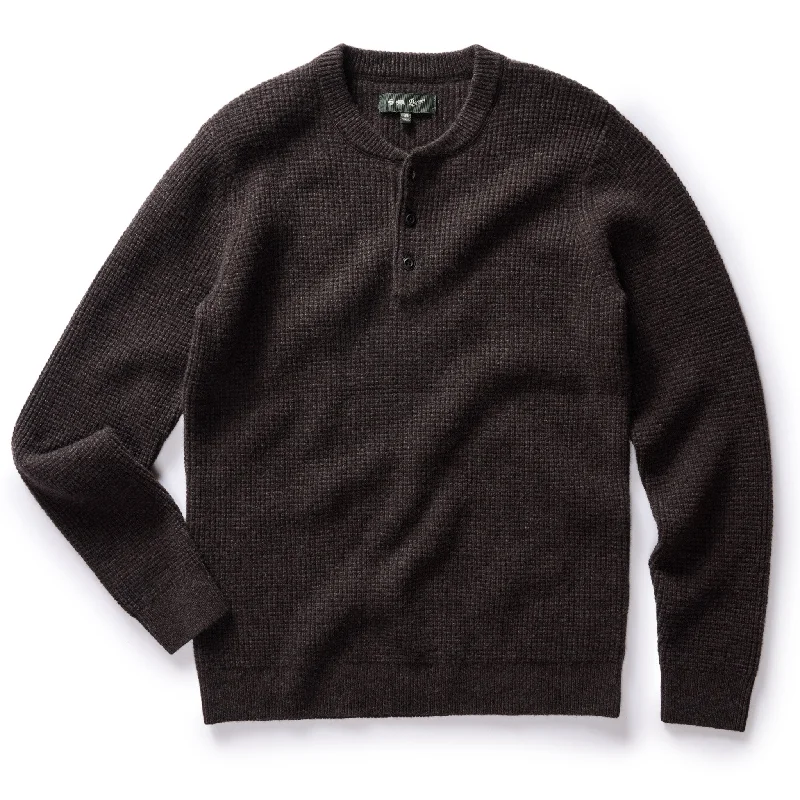 The Sidecountry Sweater in Heather Coffee Merino Waffle