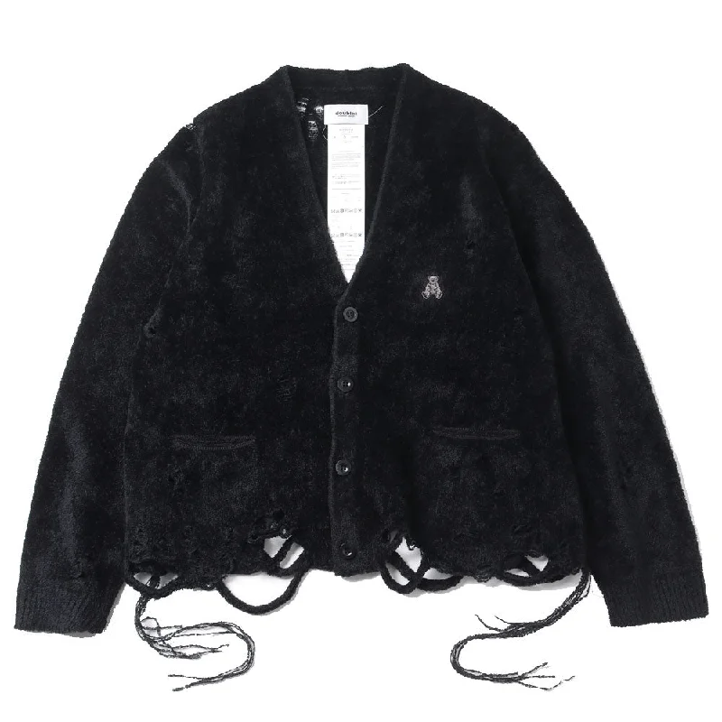 SILK VELOUR SHORT CARDIGAN