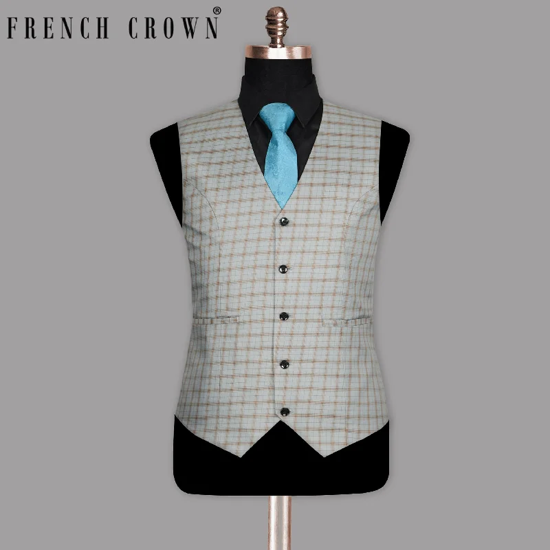 Trout Grey Checked Wool Rich Waistcoat