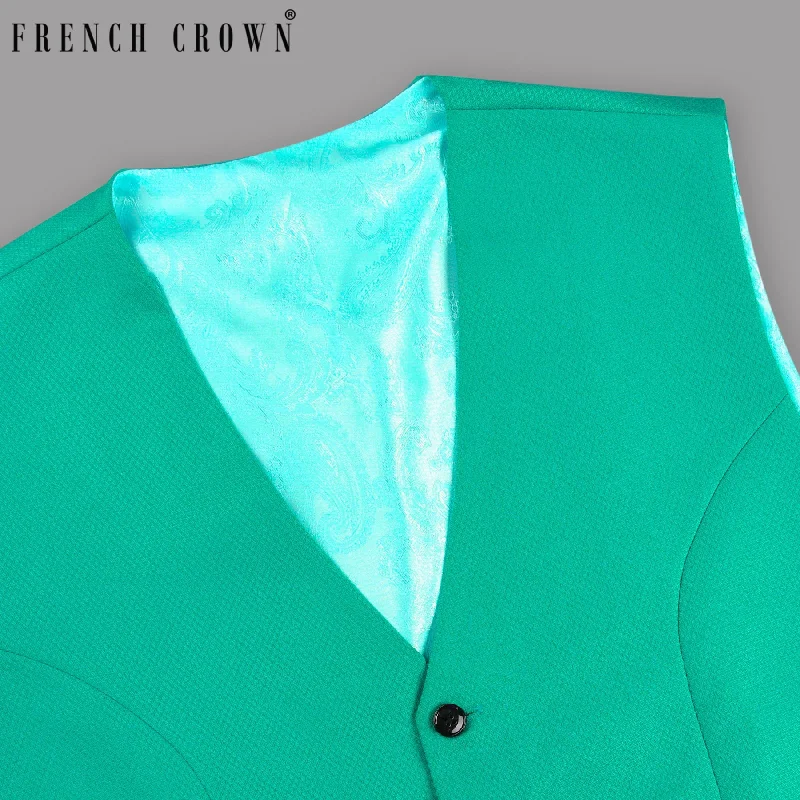 Turquoise Premium Wool Blend Waistcoat