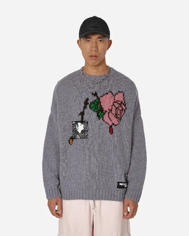 Rose Crewneck Sweater Lavender