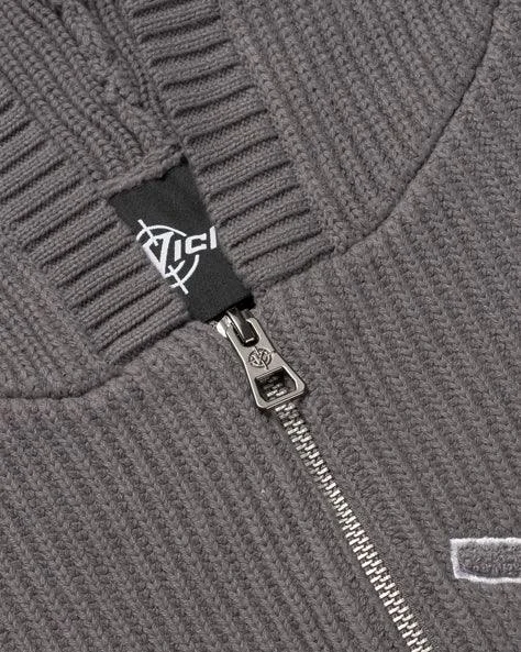 v-logo-knit-zip-hoodie-ash-grey