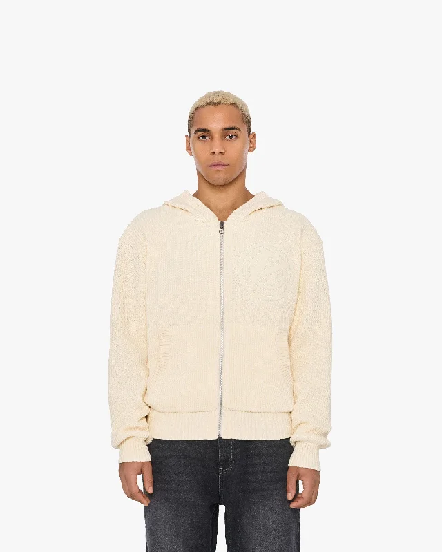 v-logo-knit-zip-hoodie-beige