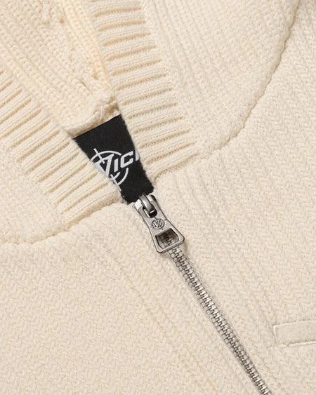 v-logo-knit-zip-hoodie-beige