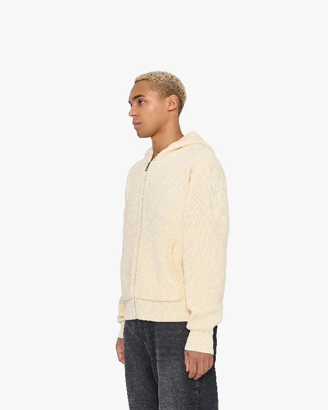 v-logo-knit-zip-hoodie-beige