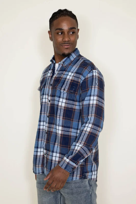 washed-cotton-plaid-flannel-shirt-for-men-in-blue-rust-c604-indigorust