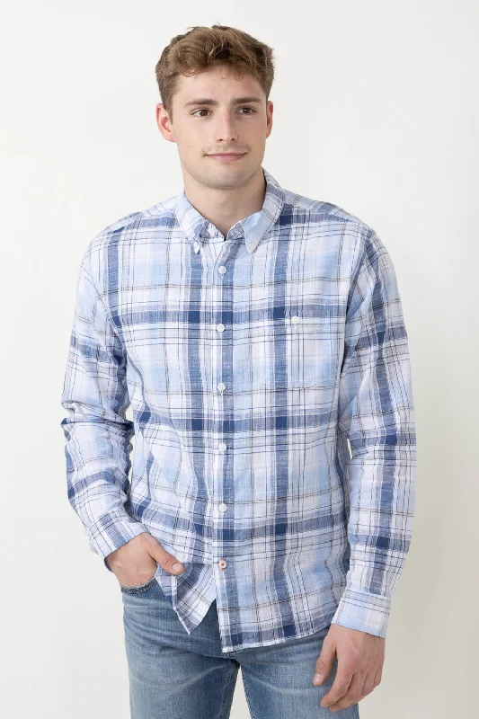 Weatherproof Vintage Lined Cotton Shirt for Men in Plaid Blue | S2485562GK-ICEWATER