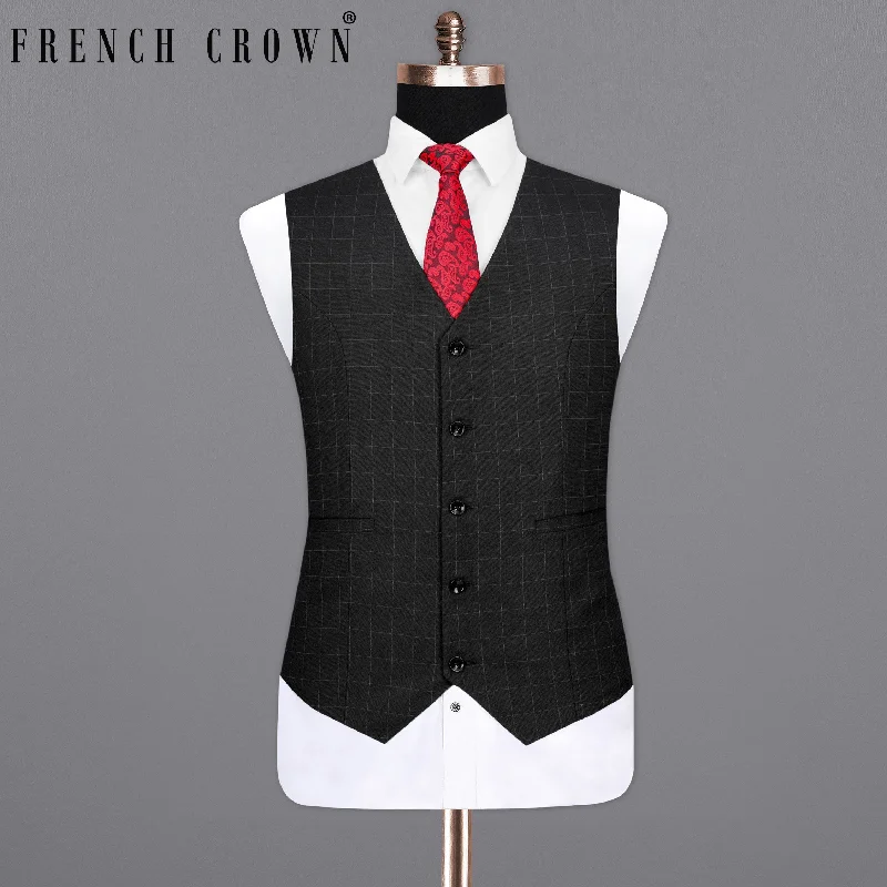 Zeus Black Plaid Waistcoat