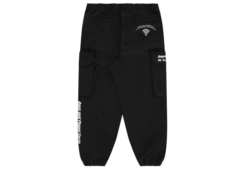 aape-black-bonded-cargo-pant